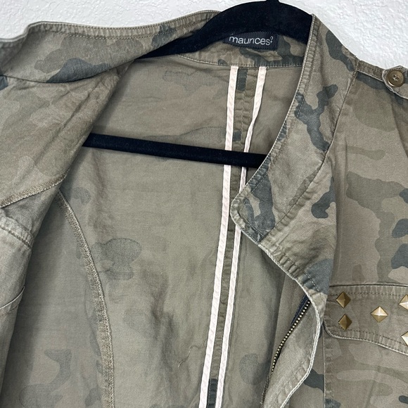Maurices Studded Camo Zip Up Jacket Green Size 0 - Picture 5 of 9